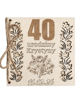 Drewniana Kartka Urodzinowa Prezent Grawer Dowolny Wiek 18 30 40 50