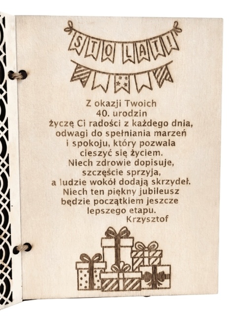Drewniana Kartka Urodzinowa Prezent Grawer Uniwersalna