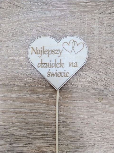 Serce z Drewna Grawerowane Najlepszy tata na świecie – Topper, Zawieszka, Ozdoba